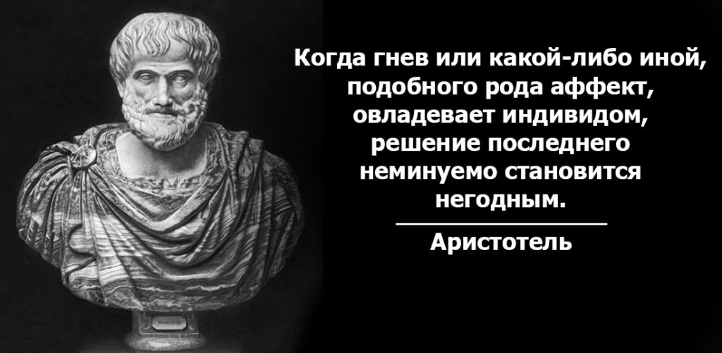 Аристотель, о решении, принятом в гневе